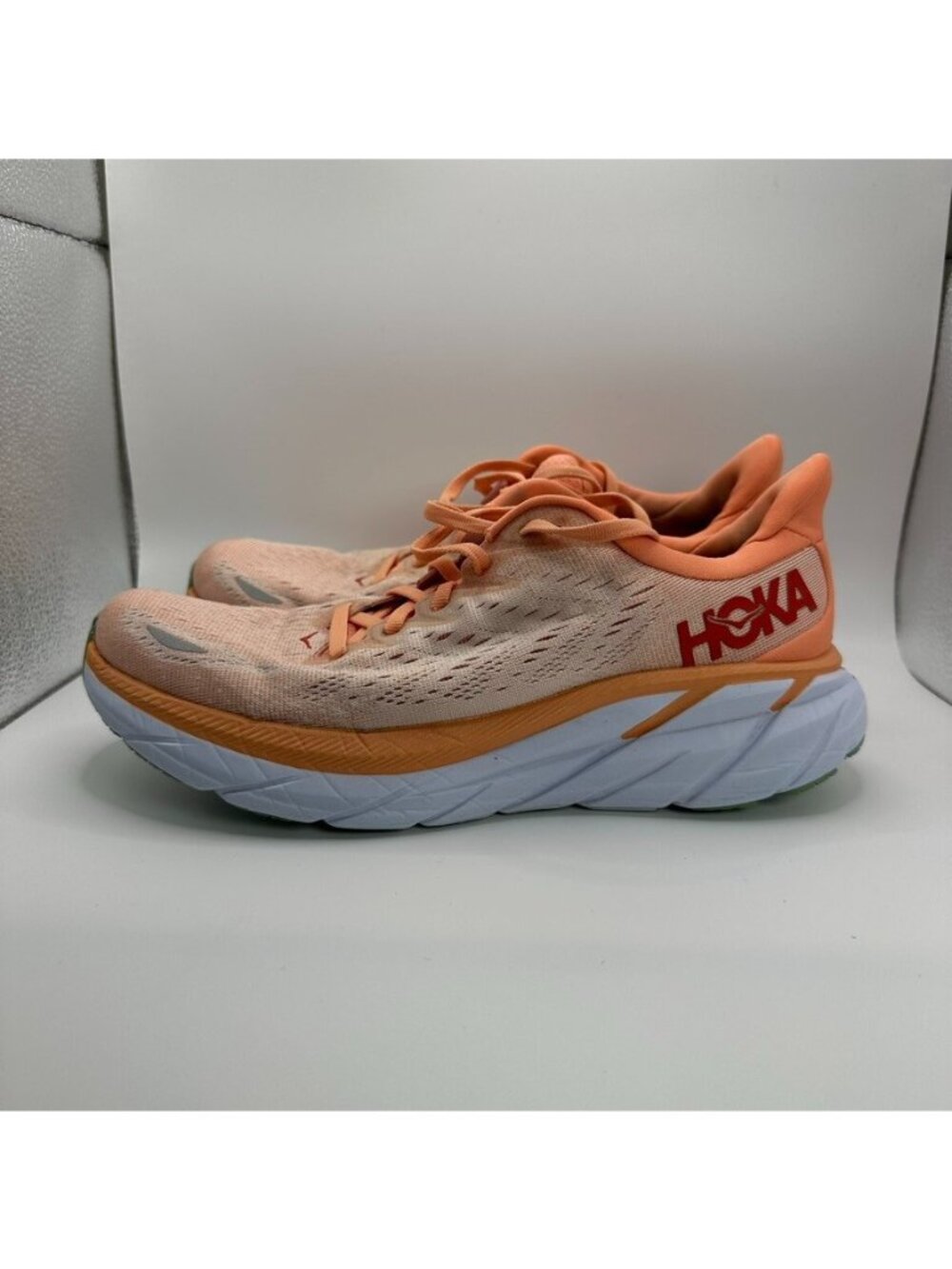 Hoka One One W Clifton 8 Shoes Womens Size 7.5B Coral Running Cushioning Trainer - Picture 5 of 10